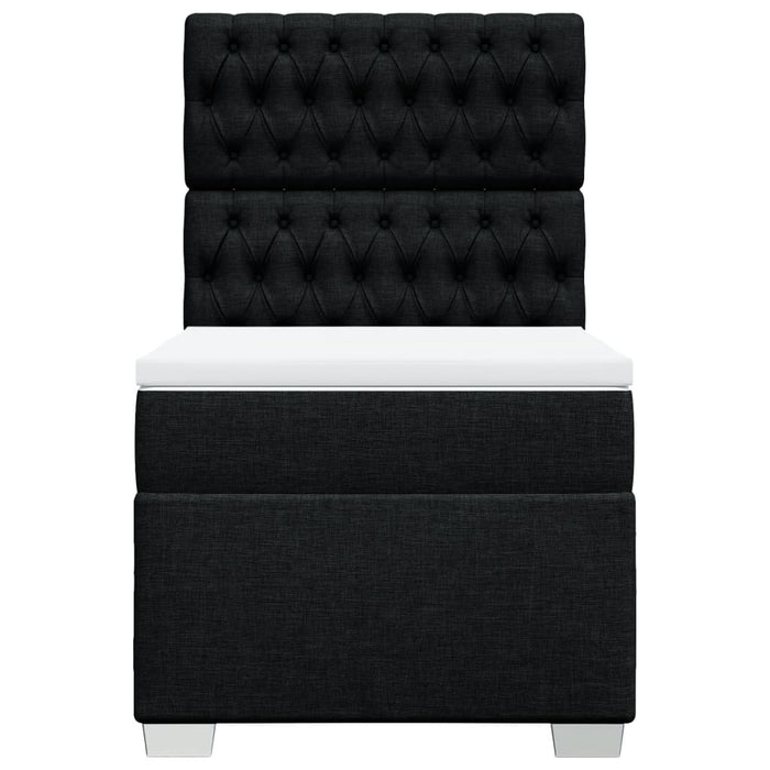 Pat box spring cu saltea, negru, 90x190 cm, textil - WALTI WALTI
