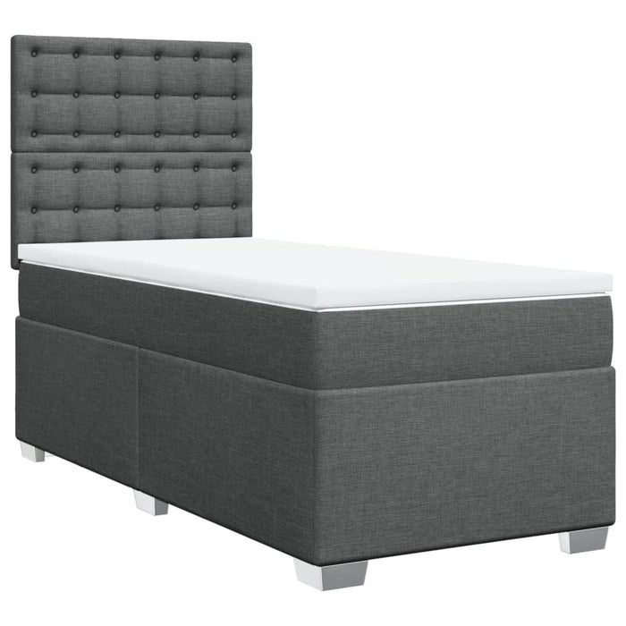 Pat box spring cu saltea, gri închis, 90x190 cm, textil - WALTI WALTI