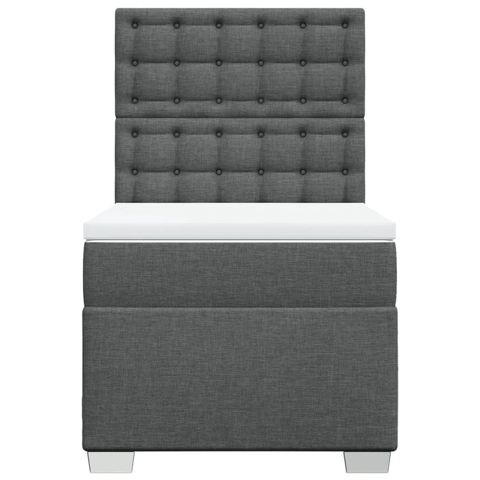 Pat box spring cu saltea, gri închis, 90x190 cm, textil - WALTI WALTI