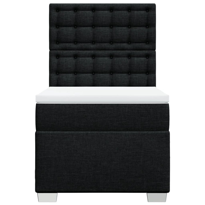 Pat box spring cu saltea, negru, 90x190 cm, textil - WALTI WALTI