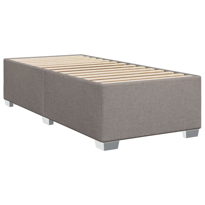 Pat box spring cu saltea, gri taupe, 90x190 cm, textil WALTI