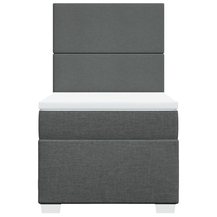 Pat box spring cu saltea, gri închis, 90x200 cm, textil - WALTI WALTI
