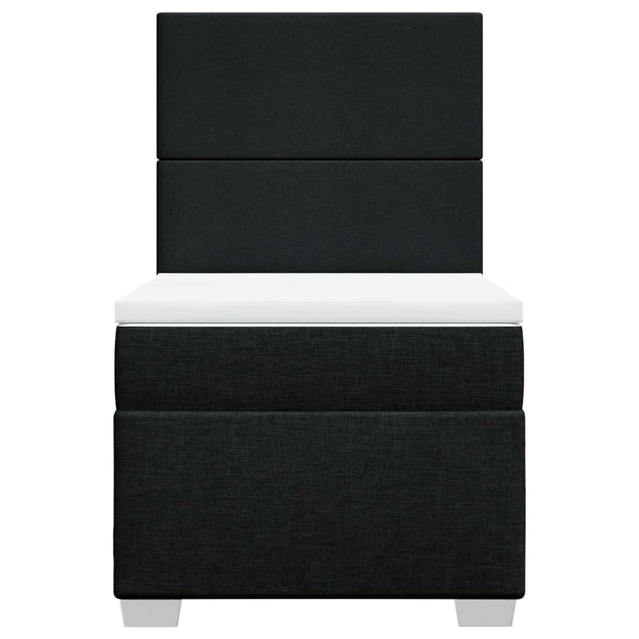 Pat box spring cu saltea, negru, 90x200 cm, textil - WALTI WALTI