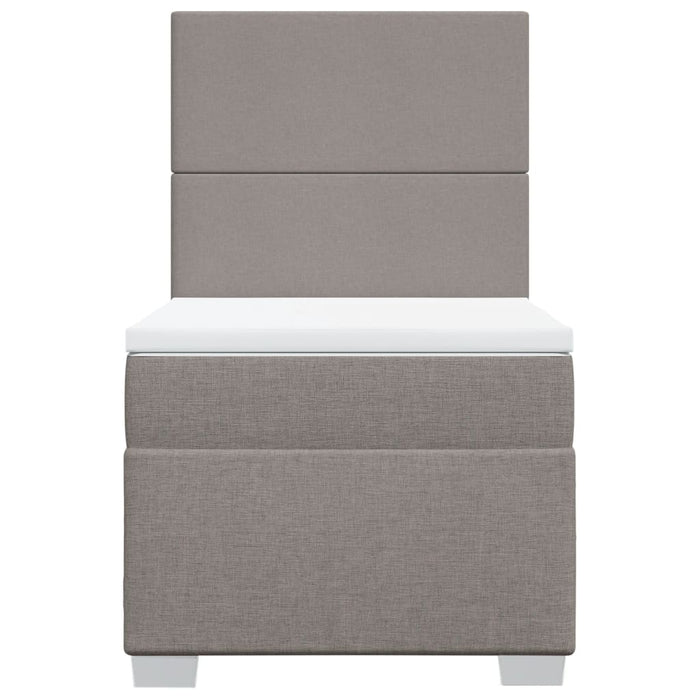 Pat box spring cu saltea, gri taupe, 90x200 cm, textil - WALTI WALTI