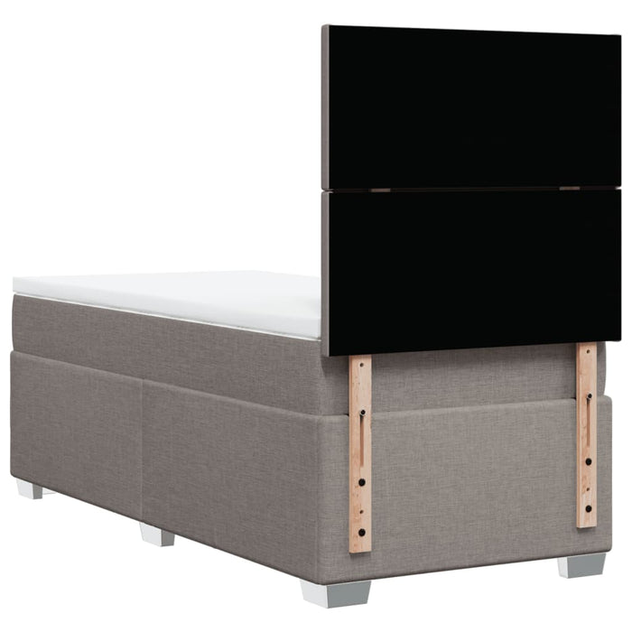 Pat box spring cu saltea, gri taupe, 90x200 cm, textil - WALTI WALTI