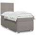 Pat box spring cu saltea, gri taupe, 90x200 cm, textil - WALTI WALTI