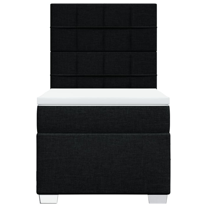 Pat box spring cu saltea, negru, 90x200 cm, textil - WALTI WALTI