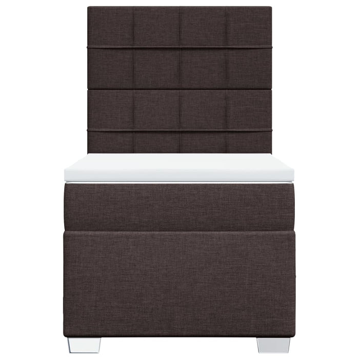Pat box spring cu saltea, maro închis, 90x200 cm, textil - WALTI WALTI