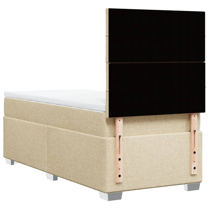 Pat box spring cu saltea, crem, 90x200 cm, textil - WALTI WALTI