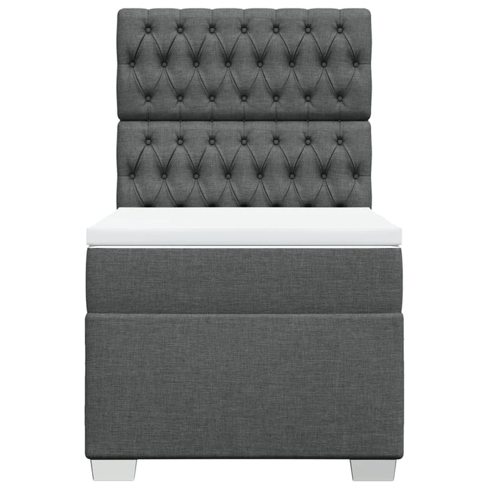 Pat box spring cu saltea, gri închis, 90x200 cm, textil - WALTI WALTI