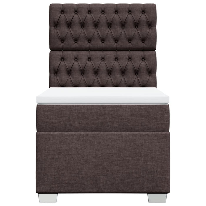 Pat box spring cu saltea, maro închis, 90x200 cm, textil - WALTI WALTI