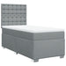Pat box spring cu saltea, gri deschis, 90x200 cm, textil - WALTI WALTI