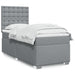 Pat box spring cu saltea, gri deschis, 90x200 cm, textil - WALTI WALTI