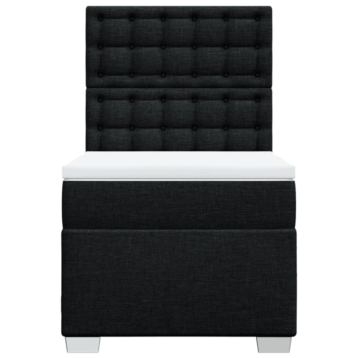Pat box spring cu saltea, negru, 90x200 cm, textil - WALTI WALTI