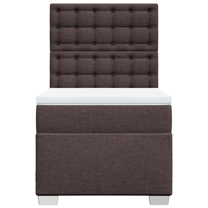 Pat box spring cu saltea, maro închis, 90x200 cm, textil - WALTI WALTI