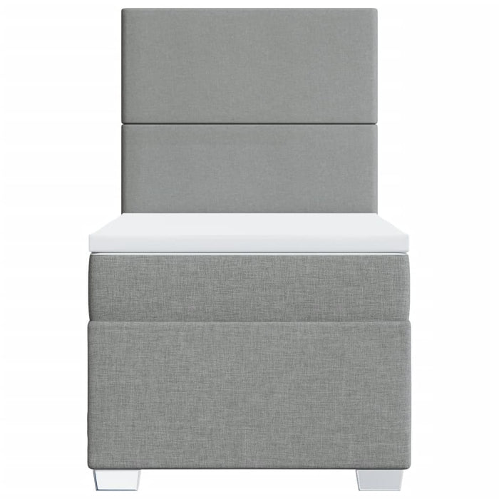 Pat box spring cu saltea, gri deschis, 100x200 cm, textil - WALTI WALTI