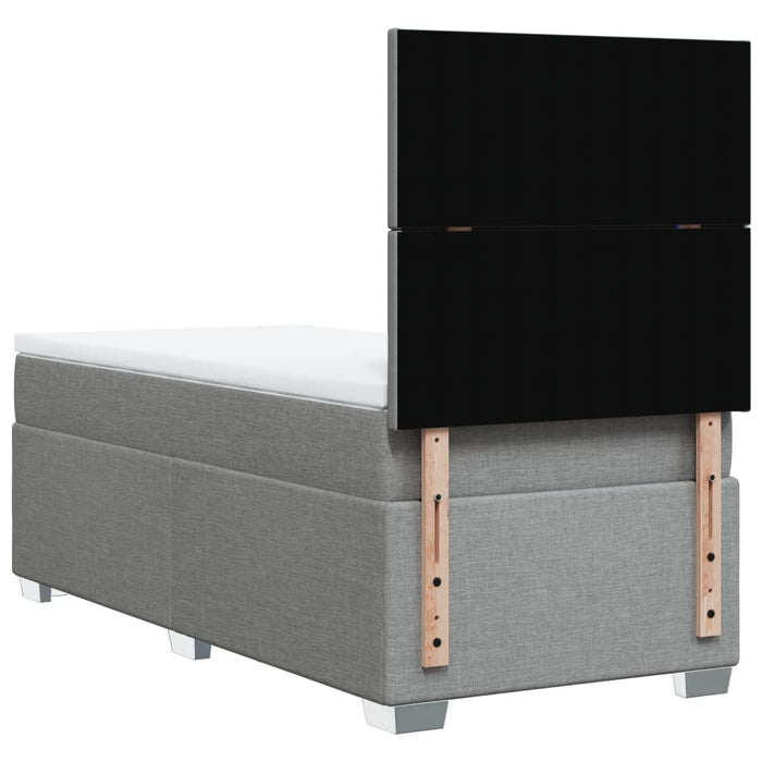 Pat box spring cu saltea, gri deschis, 100x200 cm, textil - WALTI WALTI