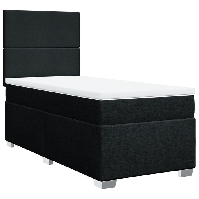 Pat box spring cu saltea, negru, 100x200 cm, textil - WALTI WALTI