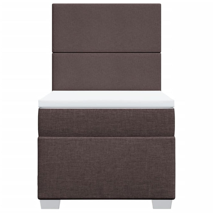 Pat box spring cu saltea, maro închis, 100x200 cm, textil - WALTI WALTI