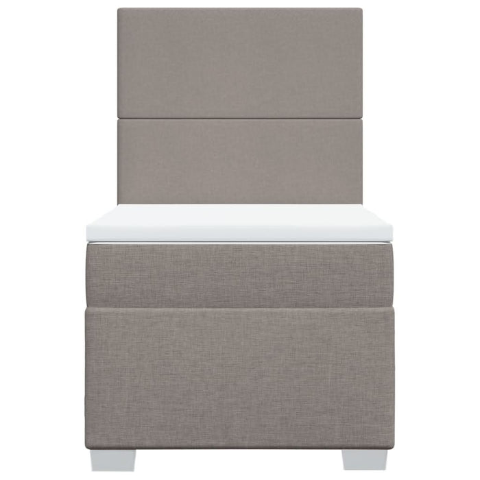 Pat box spring cu saltea, gri taupe, 100x200 cm, textil - WALTI WALTI