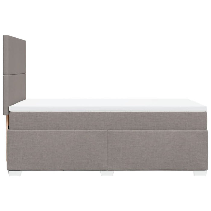 Pat box spring cu saltea, gri taupe, 100x200 cm, textil - WALTI WALTI