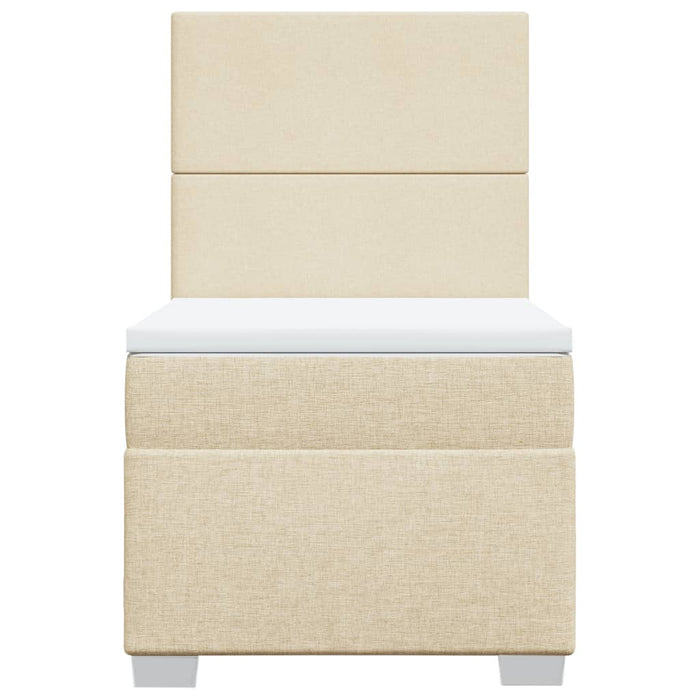 Pat box spring cu saltea, crem, 100x200 cm, textil - WALTI WALTI