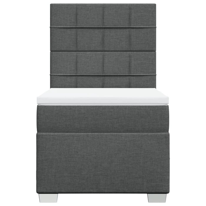 Pat box spring cu saltea, gri închis, 100x200 cm, textil - WALTI WALTI