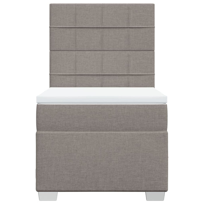 Pat box spring cu saltea, gri taupe, 100x200 cm, textil - WALTI WALTI
