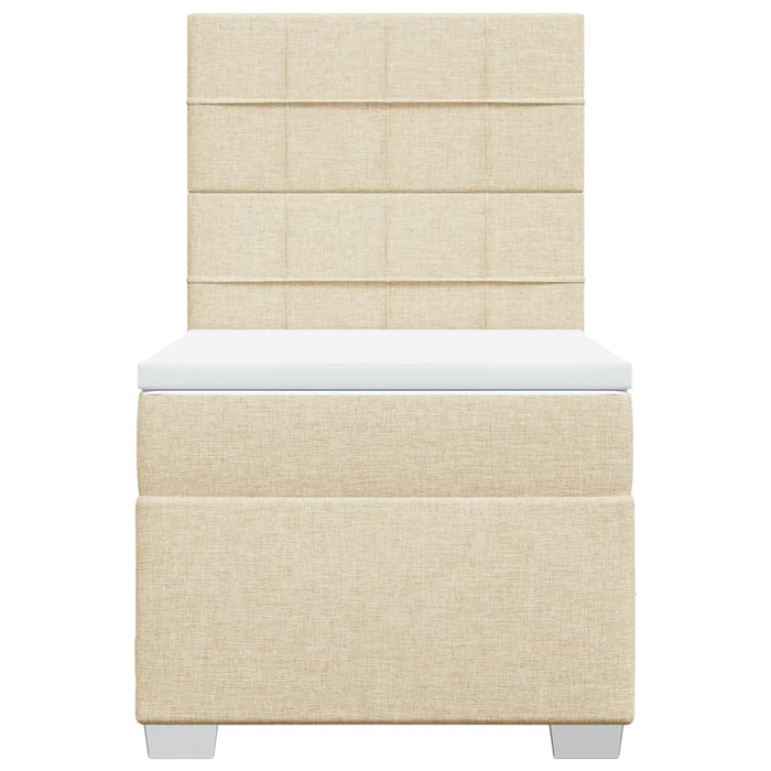 Pat box spring cu saltea, crem, 100x200 cm, textil - WALTI WALTI