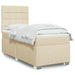 Pat box spring cu saltea, crem, 100x200 cm, textil - WALTI WALTI