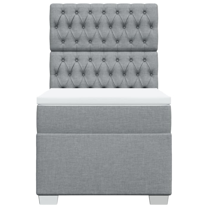 Pat box spring cu saltea, gri deschis, 100x200 cm, textil - WALTI WALTI