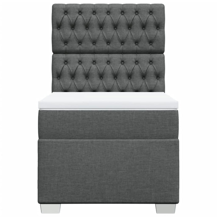 Pat box spring cu saltea, gri închis, 100x200 cm, textil - WALTI WALTI