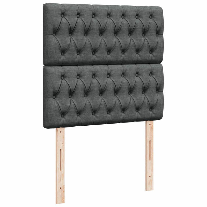 Pat box spring cu saltea, gri închis, 100x200 cm, textil - WALTI WALTI