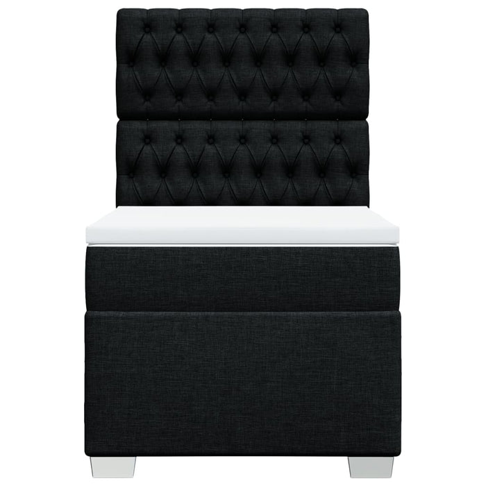 Pat box spring cu saltea, negru, 100x200 cm, textil - WALTI WALTI
