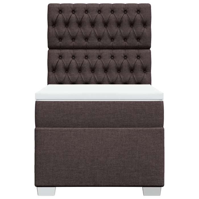 Pat box spring cu saltea, maro închis, 100x200 cm, textil - WALTI WALTI