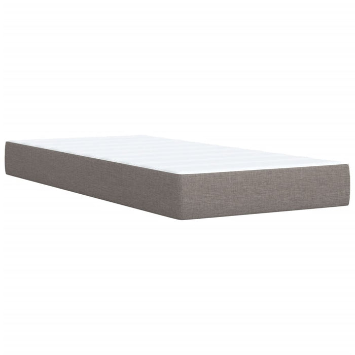 Pat box spring cu saltea, gri taupe, 100x200 cm, textil WALTI