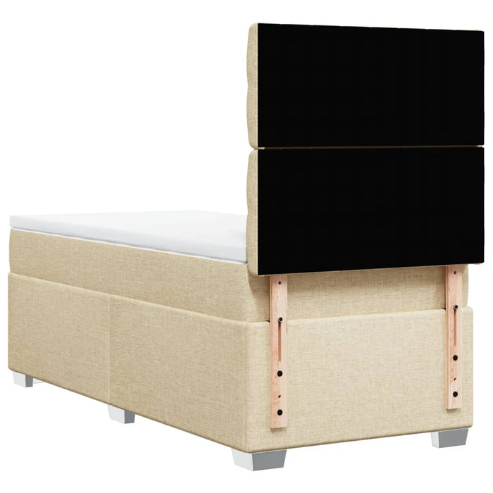 Pat box spring cu saltea, crem, 100x200 cm, textil - WALTI WALTI