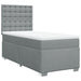 Pat box spring cu saltea, gri deschis, 100x200 cm, textil - WALTI WALTI