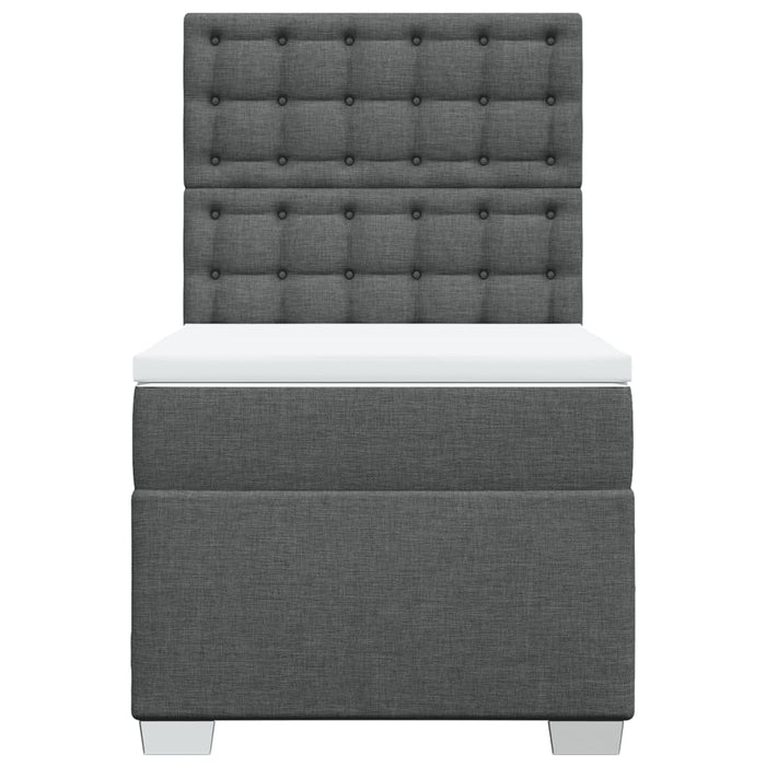 Pat box spring cu saltea, gri închis, 100x200 cm, textil - WALTI WALTI