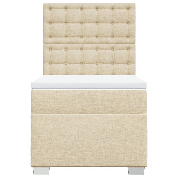 Pat box spring cu saltea, crem, 100x200 cm, textil - WALTI WALTI