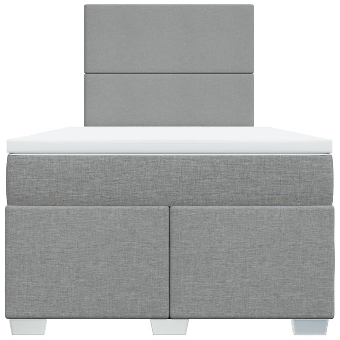 Pat box spring cu saltea, gri deschis, 120x190 cm, textil - WALTI WALTI