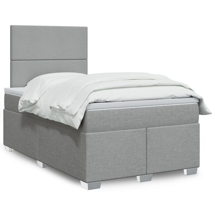 Pat box spring cu saltea, gri deschis, 120x190 cm, textil - WALTI WALTI