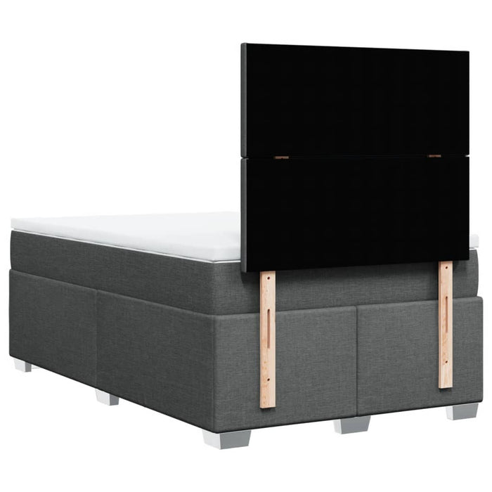 Pat box spring cu saltea, gri închis, 120x190 cm, textil - WALTI WALTI