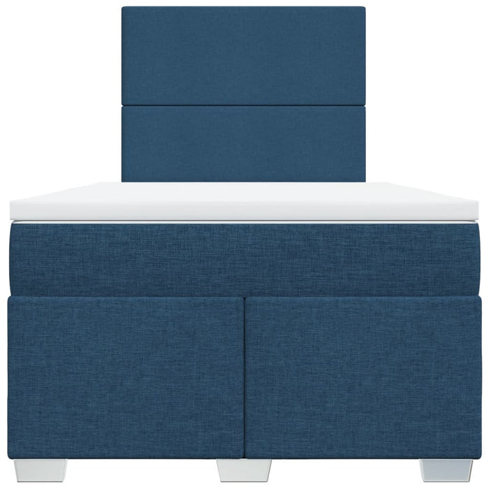 Pat box spring cu saltea, albastru, 120x190 cm, material textil - WALTI WALTI