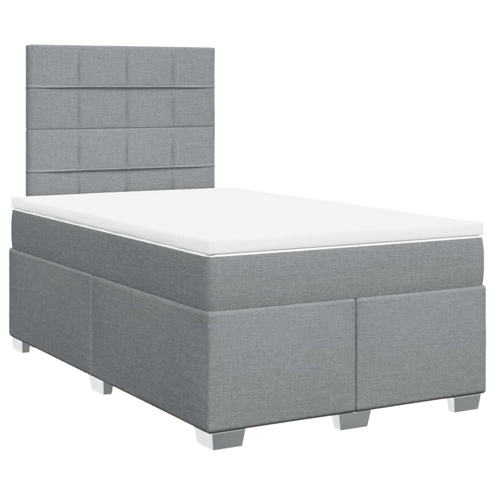 Pat box spring cu saltea, gri deschis, 120x190 cm, textil - WALTI WALTI