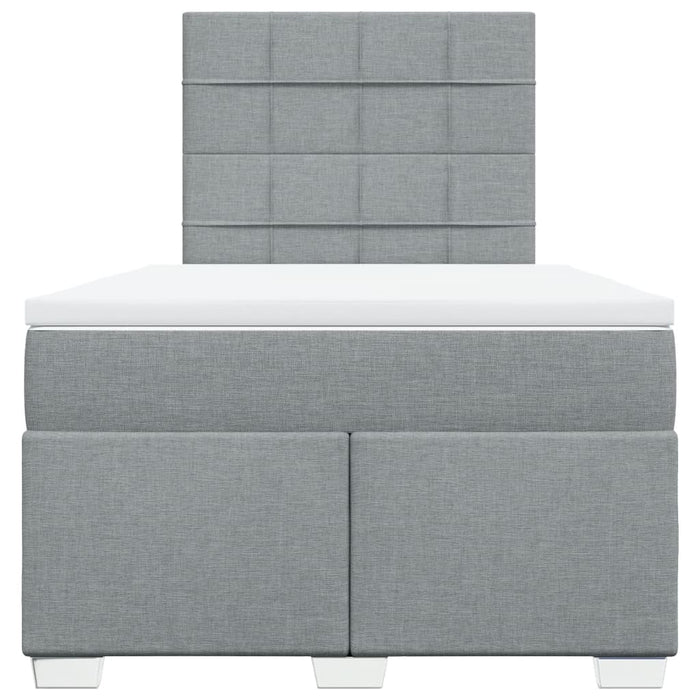 Pat box spring cu saltea, gri deschis, 120x190 cm, textil - WALTI WALTI