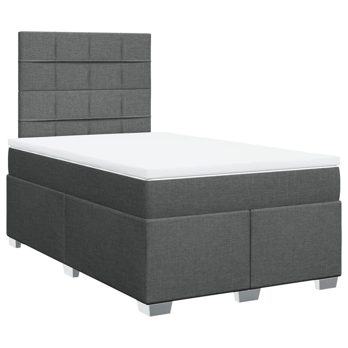Pat box spring cu saltea, gri închis, 120x190 cm, textil - WALTI WALTI