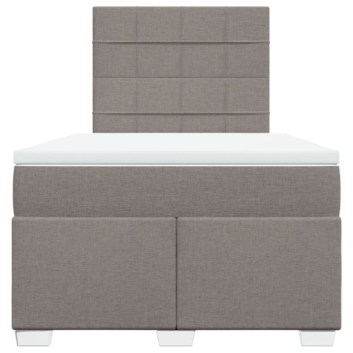 Pat box spring cu saltea, taupe, 120x190 cm material textil - WALTI WALTI