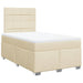 Pat continental cu saltea, crem, 120x190 cm, textil - WALTI WALTI