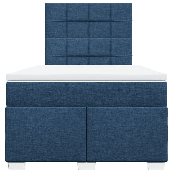 Pat box spring cu saltea, albastru, 120x190 cm, material textil - WALTI WALTI
